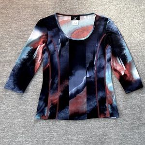 Libra Colorful Scoopneck Topstitch Shirt